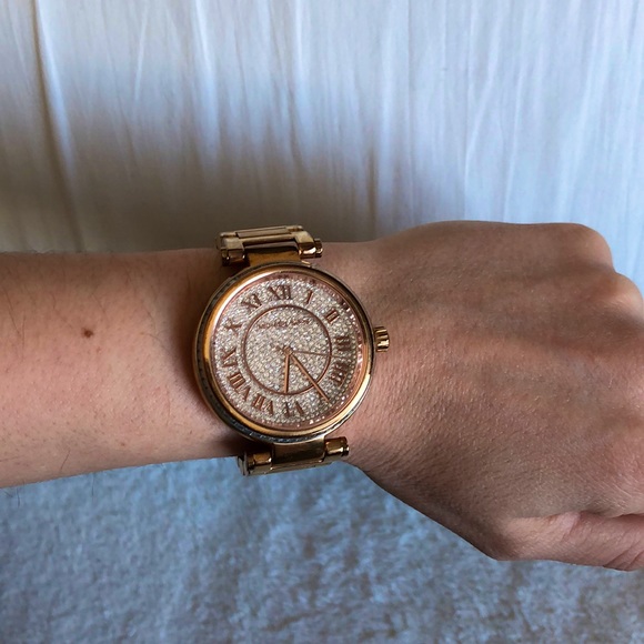 MICHAEL KORS ROSE GOLD DIAMOND FACE WATCH - Picture 7 of 10